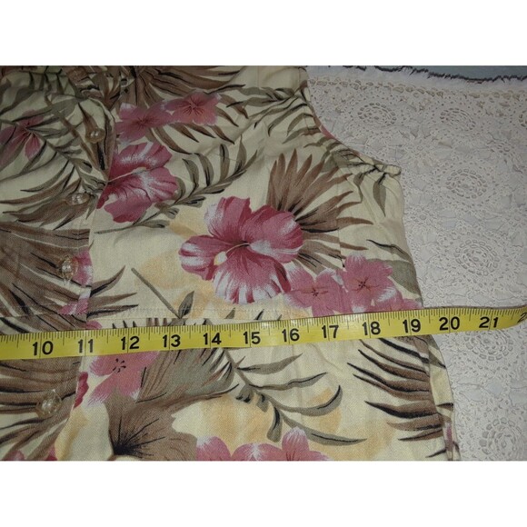 Bahama Beach Floral Dress Size L Sleeveless Midi Maxi Pockets Hawaiian Resort - Picture 6 of 10